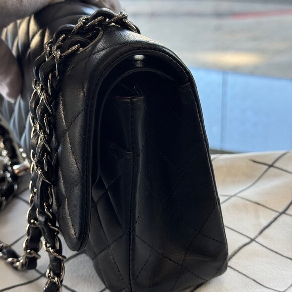 Chanel Medium Classic Double Flap Quilted Lambskin Handbag Black - Picture 5 of 10